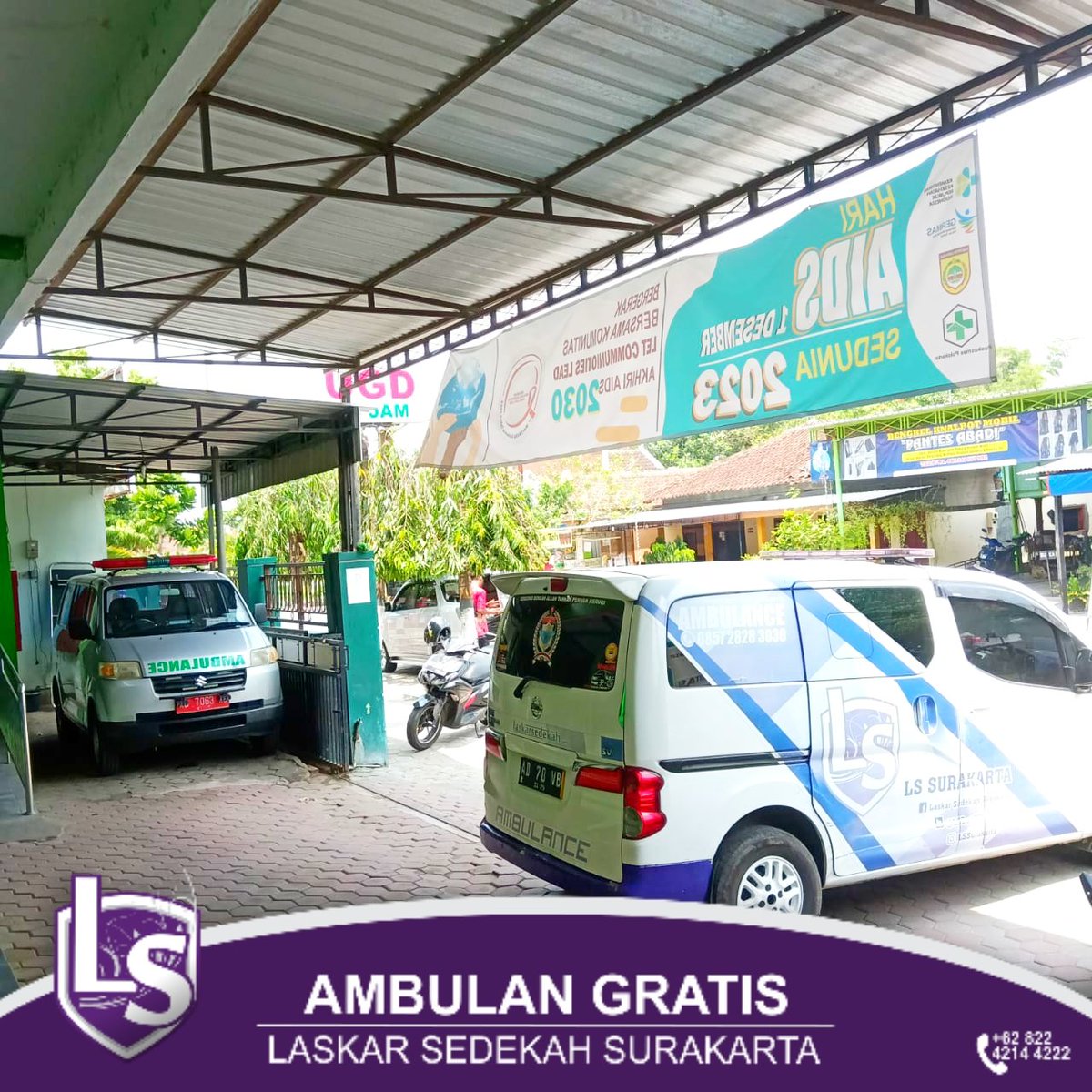 28-31 Desember 2023 
Mengantarkan Pasien

1. Emergency dari Puskesmas Polokarto ke IGD RSUI Kustati Surakarta.

2. Emergency Kecelakaan Lalu Lintas dari Mojolaban ke IGD RSUI Kustati Surakarta.

3. Widad Melati (29 Tahun)
Pasca Rawat Inap dari kost Makam Haji ke Yogyakarta.