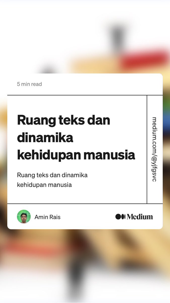 RaisMush's tweet photo. “Ruang teks dan dinamika kehidupan manusia” by Amin Rais
https://t.co/CrA7XTYbaM https://t.co/zUoH6WmiWm
