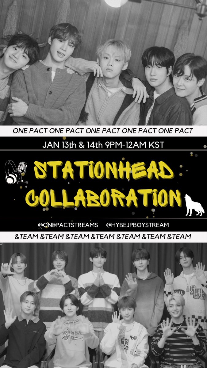 onepactstreams's tweet photo. ✨From This MOMENT✨

🌙 We are excited to announce our collaboration with &TEAM! 🐺

📍Join us on @Stationhead‼️

🎙️Host: @Onepactstreams 
🗓️ Jan 13th 9PM-12AM KST
🔗 https://t.co/xne0eTYPDn 

🎙️Host: @HYBEJPBoyStream 
🗓️ Jan 14th 9PM-12AM KST
🔗 https://t.co/lNM6m7b8k7

#andTEAMxONEPACT #andTEAM #ONEPACT #원팩트 #ワンパクト #OnePactStreamingParty