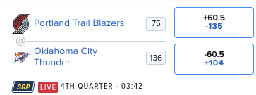 br_betting's tweet photo. If you liked the Blazers at +13, they are currently available at +60.5 https://t.co/qd9gHyyKRH