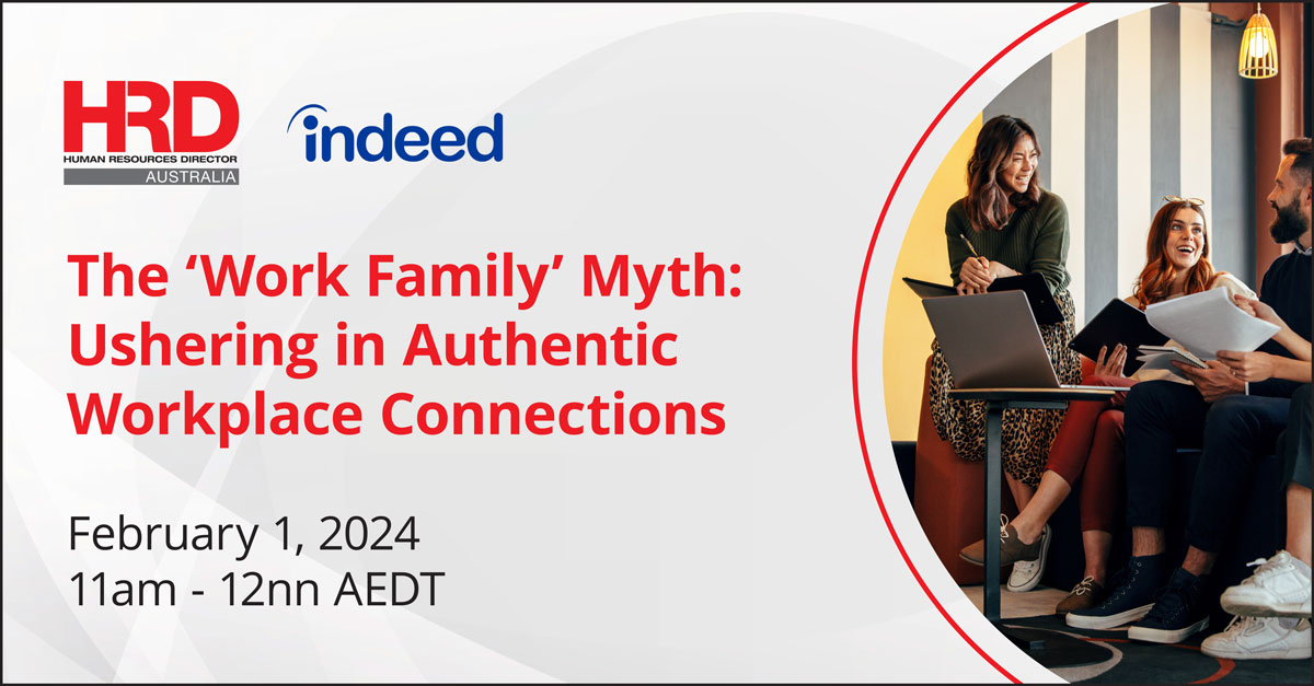 HRDAustralia's tweet photo. Join @indeed's Lauren Anderson, as she reveals the hidden pitfalls of the 'work family' illusion. Learn how to elevate your recruitment and retention efforts by fostering authentic connections.
Register now: https://t.co/DdNBWZKKSR
#HRInsights #AuthenticWorkplace #HRStrategies https://t.co/hqrsWoaniC