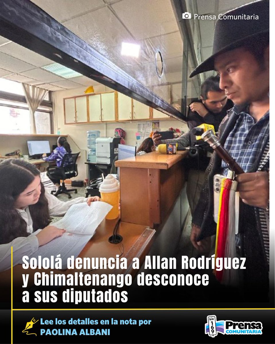 PrensaComunitar's tweet photo. #GuateDecide✊🏽Autoridades indígenas de Sololá denuncian al diputado Allan Rodríguez 

Las autoridades lo señalan de querer comprar el cargo. Casi al mismo tiempo, cinco parlamentarios de Chimaltenango son declarados personas non gratas por las autoridades indígenas de ese distrito.

Escribe @ap_albani 

https://t.co/2Dvf3UYYwd