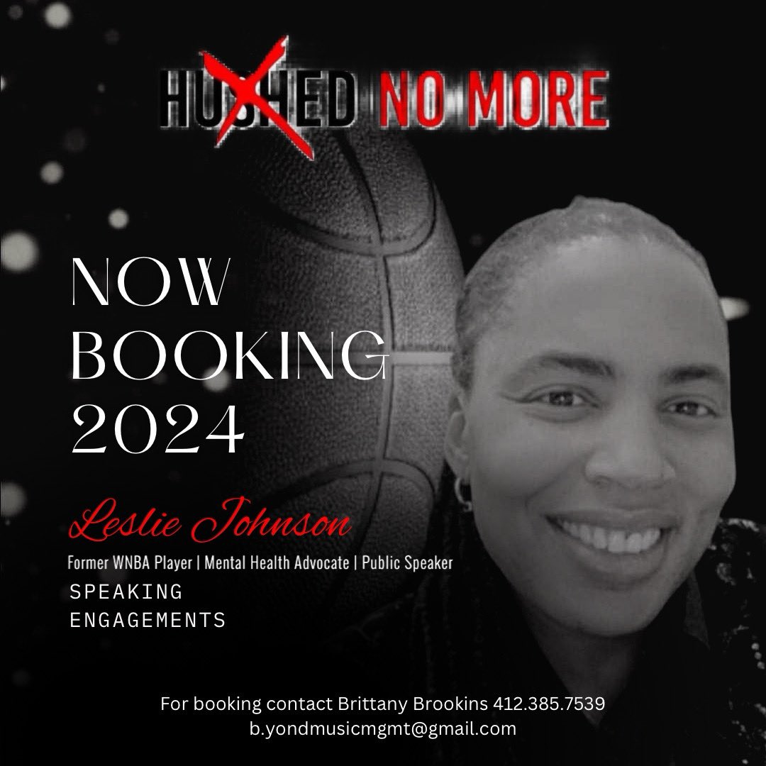 Former WNBA player, Leslie Johnson, shares her experiences from high school, college, drafting &amp; post retirement. DM us to bring Johnson &amp; Hushed No More to your school/work! 

#hushednomore #lesliejohnson #athletementalhealth #retiredathlete #athletesmatter #athletes #nowbooking