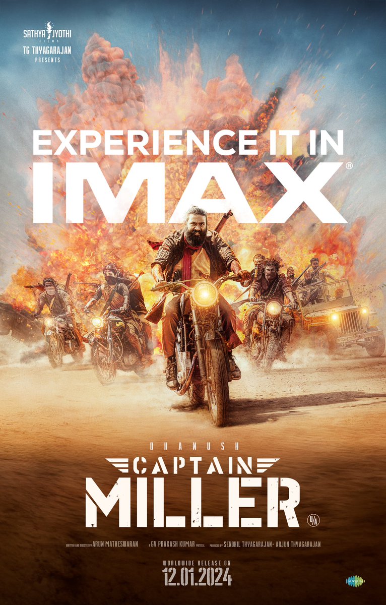 syncwithajay's tweet photo. Showtime - #CaptainMiller FDFS in @IMAX at Palazzo Cinemas, Chennai.
Starring @dhanushkraja @priyankaamohan
Music by @gvprakash
#CaptainMillerinIMAX @imaxindia https://t.co/xWSLm5e9gE