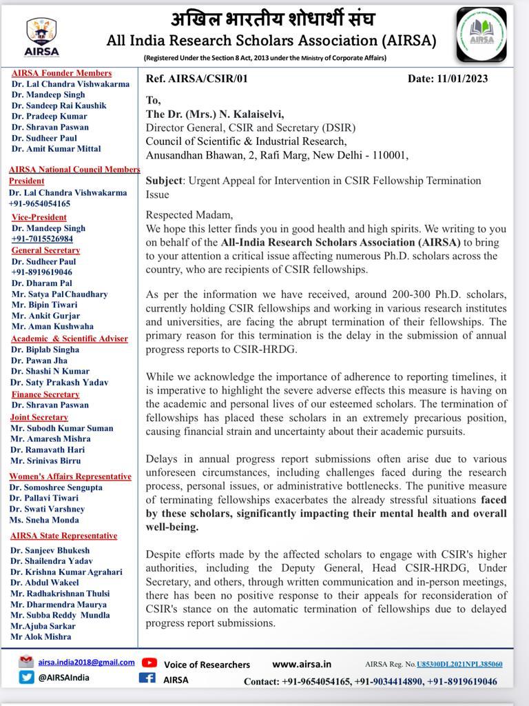 All India Research Scholars Association tweet media