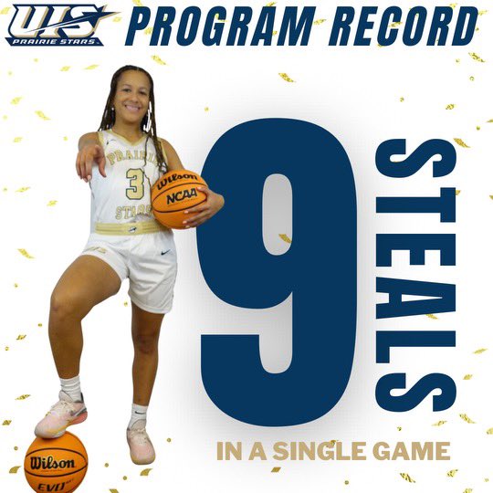 #WeAreStars (@uisathletics) on Twitter photo 🚨SINGLE-GAME RECORD🚨
Kayla Rice sets a new <a href="/UISWBB/">UIS Women’s Basketball</a> record for steals in a single game with NINE 🤩
#WeAreStars | #ProtectThePrairie 🚨SINGLE-GAME RECORD🚨
Kayla Rice sets a new <a href="/UISWBB/">UIS Women’s Basketball</a> record for steals in a single game with NINE 🤩
#WeAreStars | #ProtectThePrairie