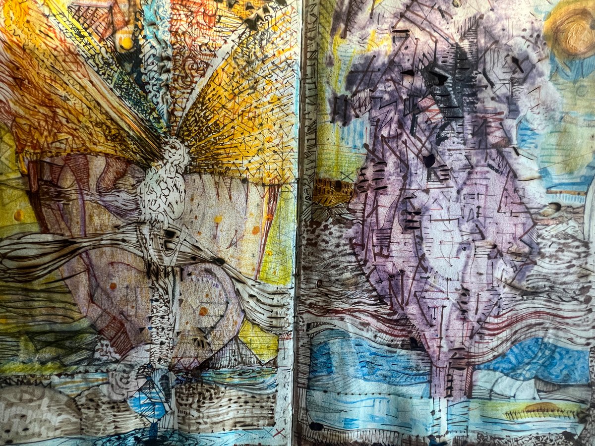 MilostateArt's tweet image. What is happening? Every day, the same old drawing. 

#drawing #dailypages #buddhistsketchbook #formulapainting