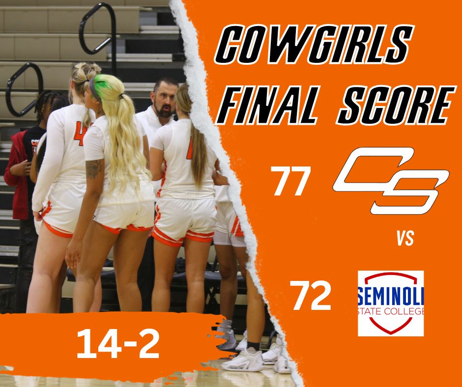 COWGIRLS WIN: Connors defeats Seminole State to move to 14-2 on the year and 2-0 in OCAC play! Next up at Murray State on Monday 5:30 pm! #cowgirlnation🏀 #orangepower🍊