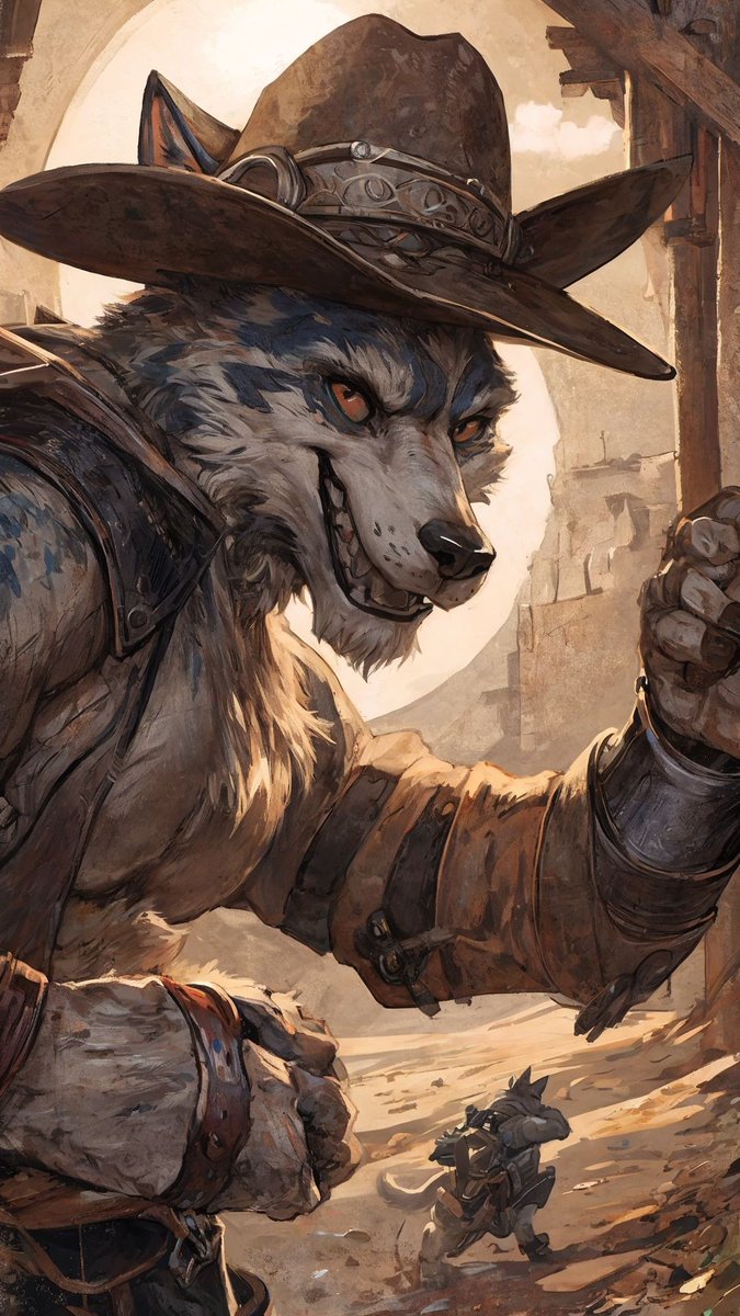 twtesquire's tweet photo. Wild West Furrontier
#AiArt #2dArt #Furry #FurryArt #GayFurry #AiCommunity https://t.co/crvVVIsNe0