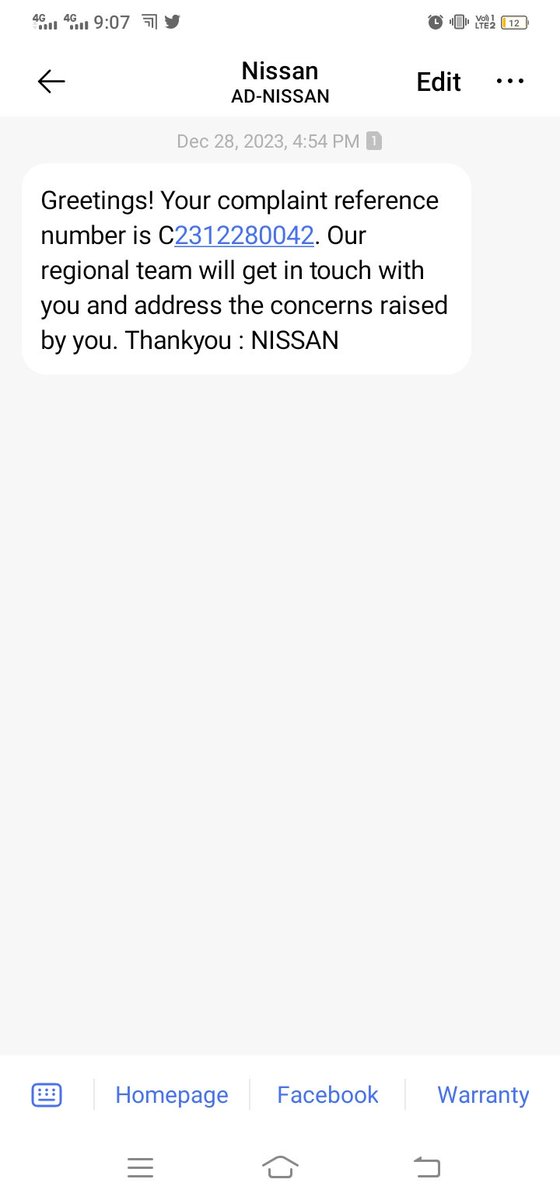 ADV_AMIT_TYAGI's tweet photo. @Nissan_India @Nissan @NissanUSA 

After struggle of 7 month I have finally registered a compliant but as NISSAN is famous for there is no solution even after 14 days
Nobody even called to discuss but complaint.
Screen shot of compliant. https://t.co/lhRYWUmsl4
