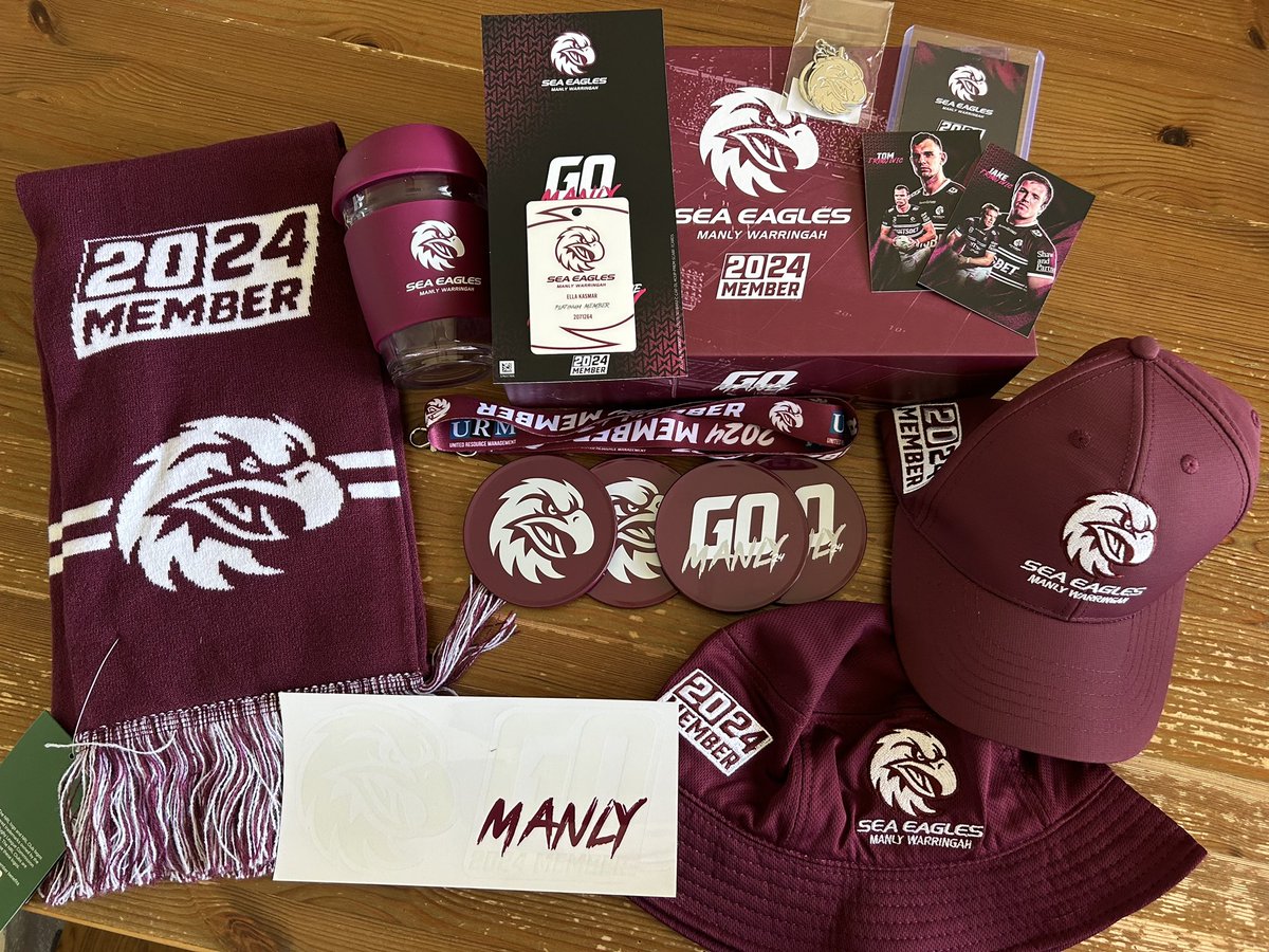 ellakasmar's tweet image. Entering my 23rd consecutive year as a @SeaEagles member 🦅 

Easily the best membership pack we have ever received, love the keep cup &amp;amp; coasters 🔥 #ManlyForever