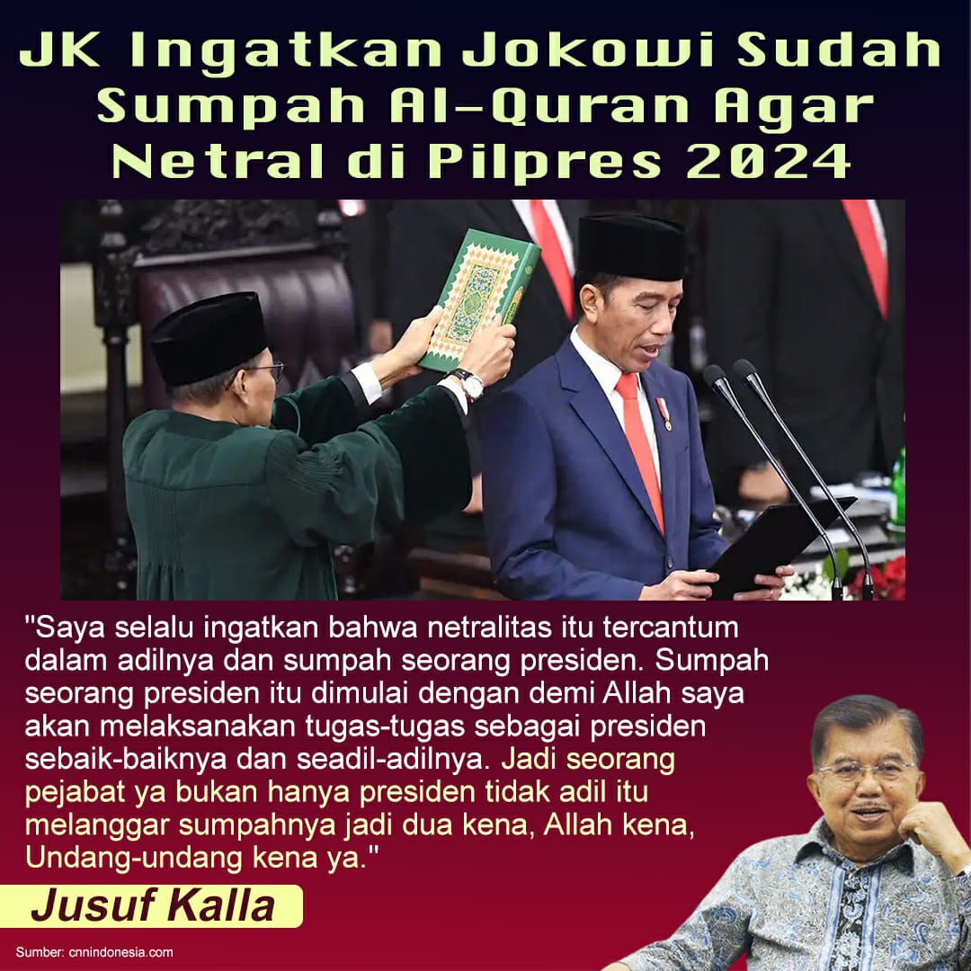 aniesmania's tweet photo. Semoga Ingat ya Pak akan sumpahnya pada Allah SWT
#Amin #AniesMuhaimin2024 #AminMenang1Putaran #CoblosNo1 #PakJK #Jokowi #Anies #Prabowo #Ganjar https://t.co/TO6YDgvpuT
