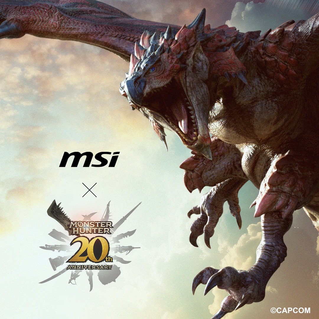 Gear up for Monster Hunter 20th anniversary with MSI x CAPCOM! Stay tuned in 2024 for limited-edition PC products.

 🤩For more information: au.msi.com/Landing/Monste…

#MSIGaming #CAPCOM #MSIxCAPCOM #MonsterHunter #CES2024