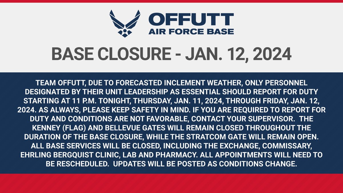 Offutt Air Force Base (@Offutt_AFB) on Twitter photo 2024-01-12 04:00:52