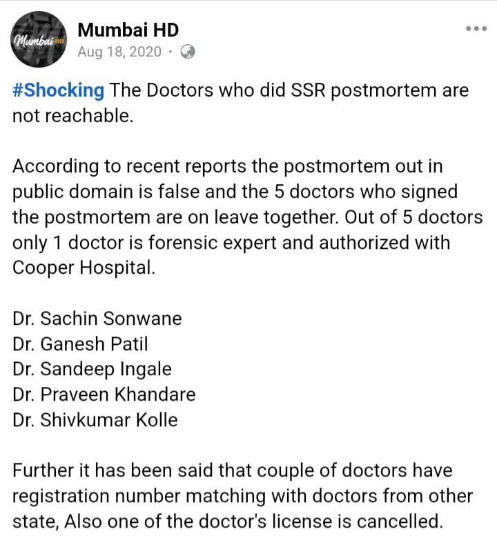 ASMedia_Bharat's tweet image. 1307 Injustice to SSR 

Were Their Registration Numbers Genuine?

Why No Covid Test On Sushant?

Who Gave Permission To Perform PM In The Night?

Why No Videography?

Why No Time Of Death?

#ArrestSandeepSingh

 CBI Grill PMDoctors InSSRCase