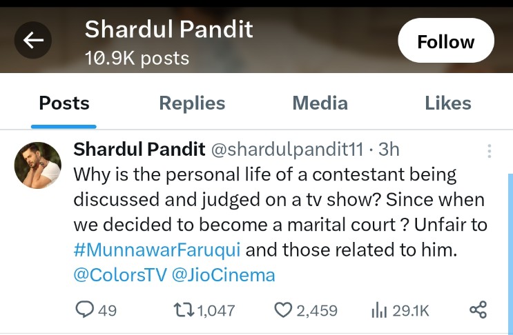 umarriazBB15's tweet photo. Thank You @kkundrra, @AlyGoni, @KishwerM and @shardulpandit11 

TRP ke liye #MunawarFaruqui𓃵 ki life se khel rahe hain.

JANTA STAND BY MUNAWAR

#MunawarFaruqui https://t.co/IHN10qxEON