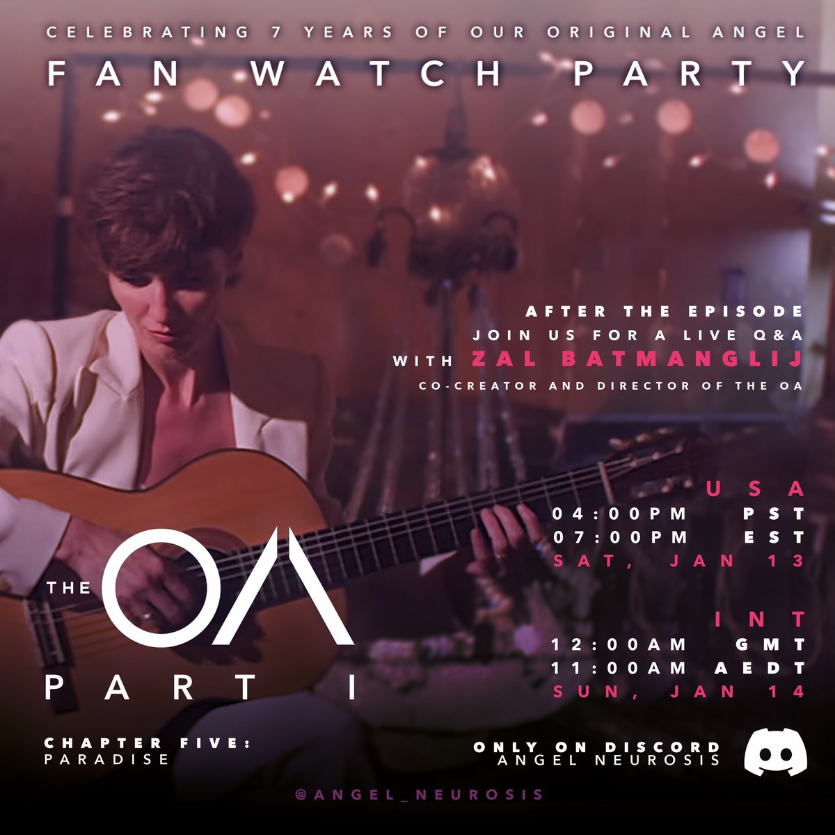 We have some exciting news, angels! Zal Batmanglij is joining us after our #TheOA rewatch on Saturday for some questions and discussion! Amazing time to join if you haven’t already, especially with The OA trending again
