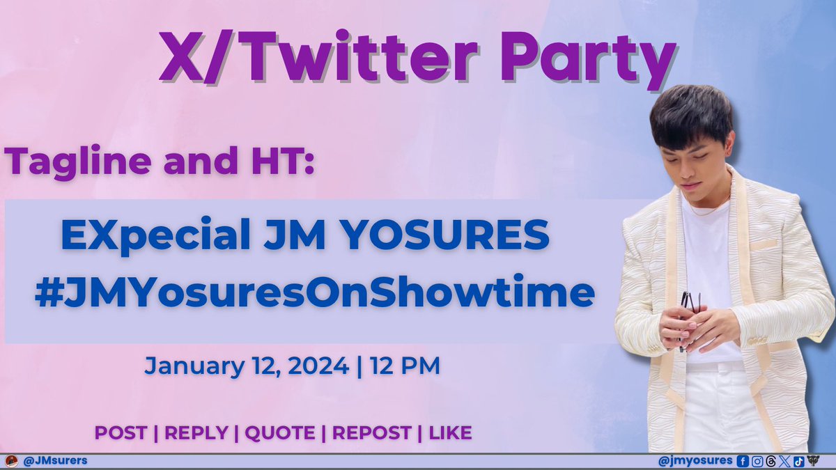 JMsurers's tweet photo. Attendance Check na tayo. Who’s posting with us this afternoon?

EXpecial JM YOSURES
#JMYosuresOnShowtime | @jmyosures https://t.co/NhLHx36FUT