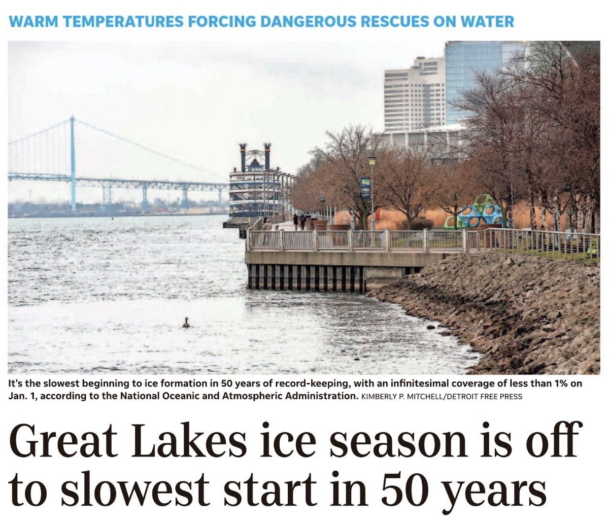 fredvultee's tweet photo. Dear #Freep: Thatโs not a Great Lake. Thatโs not even a Pretty Good Lake. #editing #cutlines https://t.co/2saPLT44Vy