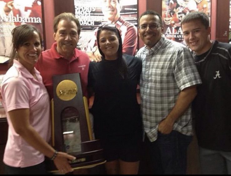 After we won the WCWS in 2012, our first stop with the trophy was Coach Saban’s office.He had just ended a staff mtg & all the coaches high-fived us on the way out.The last one out was Coach Saban.He talked w/us about the game & how late he stayed up to watch the final out.