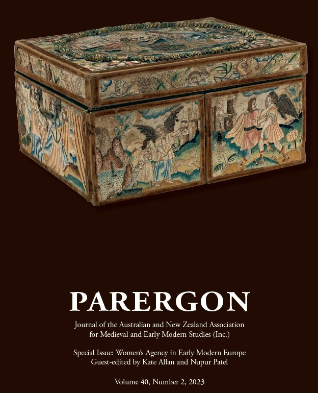 ParergonJournal's tweet photo. Want to know all about issue 40.2 f Parergon? Our guest editors, @katefallan and Nupur Patel have written a post for the Parergon blog about the special  issue on early modern women's agency, how it came together, and its aims and contents. 

https://t.co/oKeQmiEEw1 https://t.co/KuQlfBJUdY