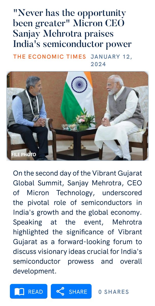 SanotoshT's tweet photo. "Never has the opportunity been greater" Micron CEO Sanjay Mehrotra praises India's semiconductor power
https://t.co/tdkW8Wa7IB

via NaMo App https://t.co/qaRYPiKk9o