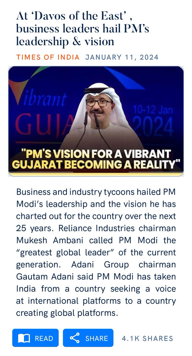 SanotoshT's tweet photo. At ‘Davos of the East’ , business leaders hail PM’s leadership &amp; vision
https://t.co/sKufNEH5bm

via NaMo App https://t.co/vDZwrXUZ8X