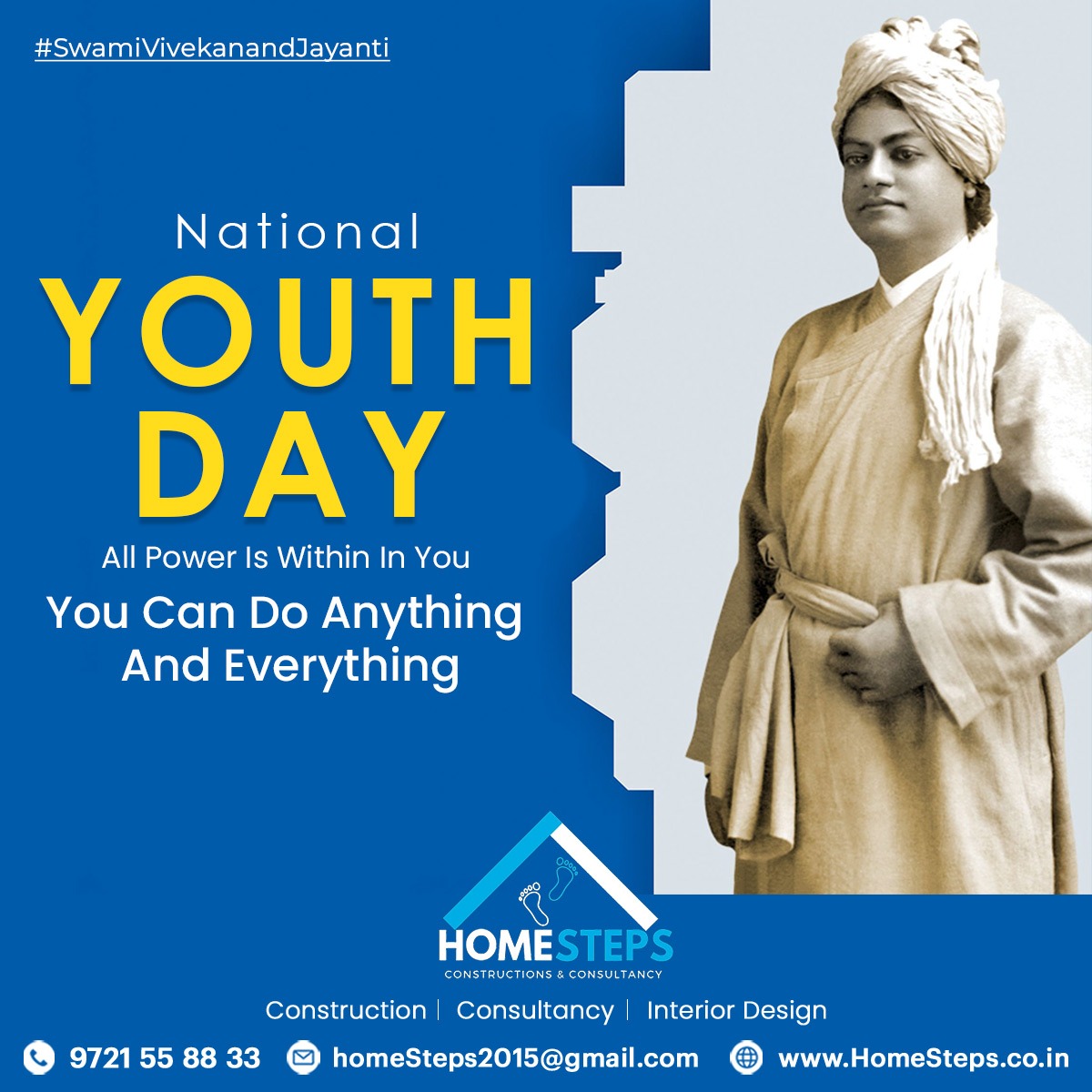TheHomesteps's tweet photo. National Youth Day
All Power Is Within In You. You Can Do Anything And Everything.
#NationalYouthDay #SwamiVivekananda #เคฐเคพเคทเฅเคเฅเคฐเฅเคฏ_เคฏเฅเคตเคพ_เคฆเคฟเคตเคธ #homesteps https://t.co/ZBRIAXFjke