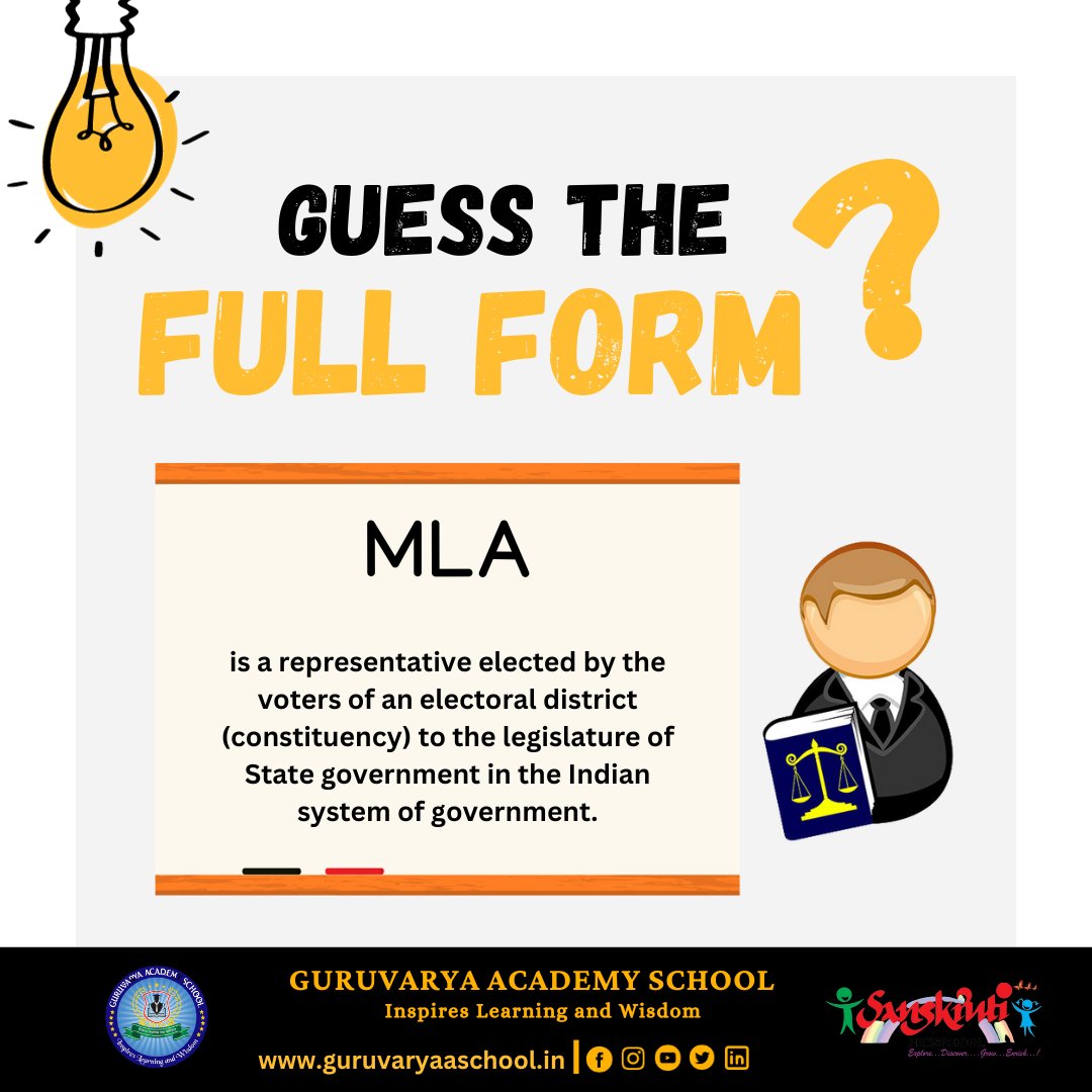GuruvaryaP's tweet photo. Guess the Full form of MLA?

Comment your answer in Comment Box 💌

#games #gk #gkindia #knowledge #generalknowledge #currentaffairs #education #learning #guruvaryaacademyschool #cbsc #preschool #cbscschool https://t.co/TzA4mmeaqw