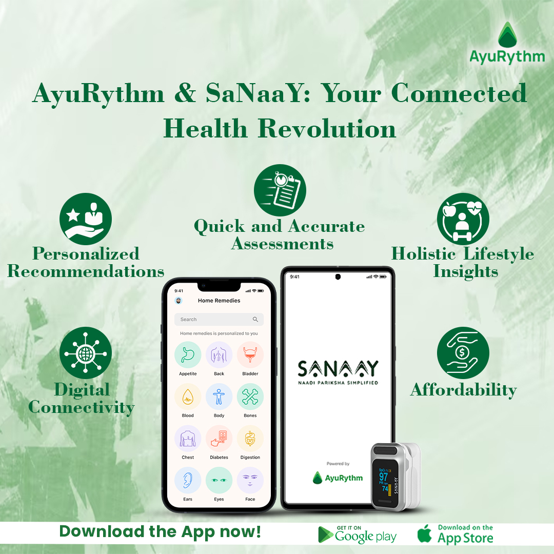 Your health, your way! SaNaaY's quick assessments and tailored recommendations make well-being a breeze. 🌐💚 📲 Install the App Now❗️ Android: bit.ly/3T6iW0a IOS: apple.co/42dStl . . . #AyuRythm #PersonalizedCare #HealthRevolution