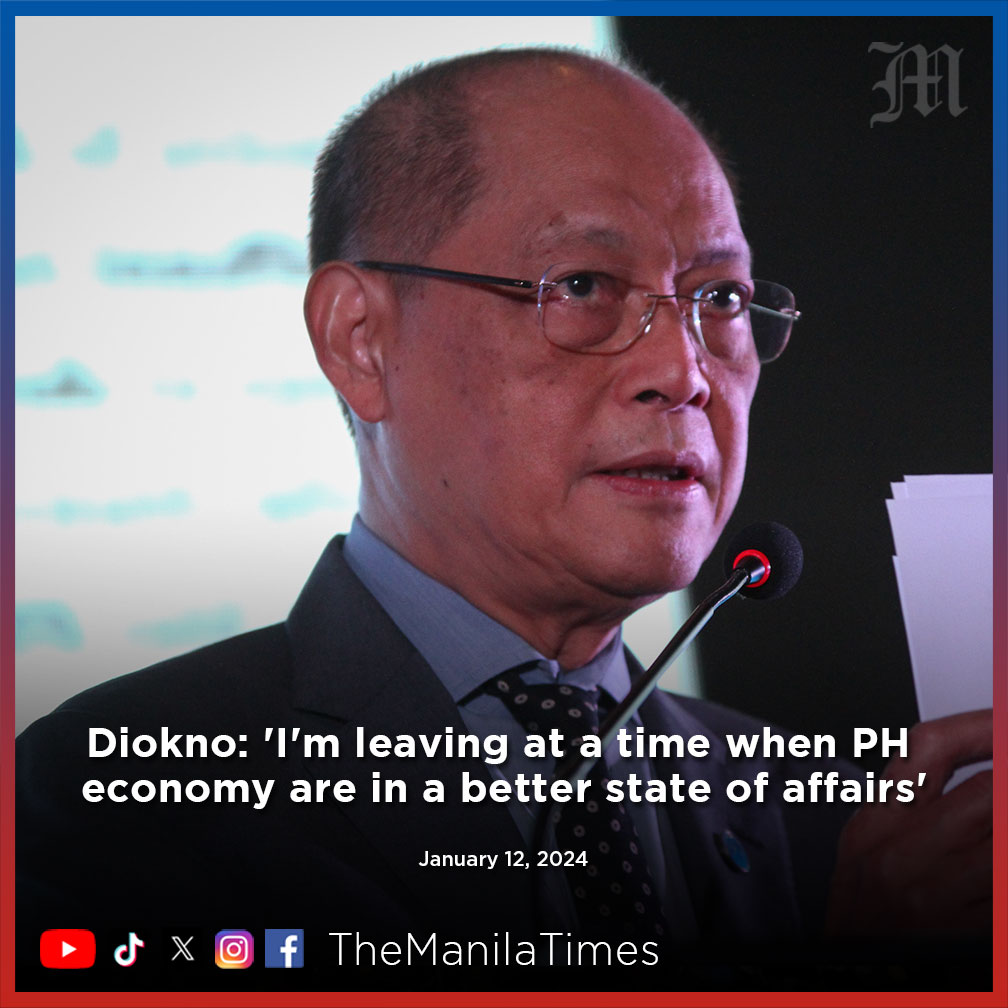 TheManilaTimes's tweet photo. MANILA, Philippines: Outgoing Finance Secretary Benjamin Diokno is confident that he will be turning over his seat to his successor. House of Representatives' Deputy Speaker Ralph Recto, " at a time when the Philippine economy, in general, and the DoF (Department of Finance), in particular, are in a better state of affairs than when I inherited them."
READ: https://t.co/5hSaRH3V97
