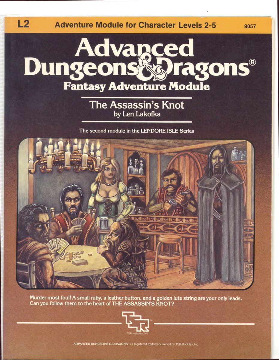 Loston_Wallace's tweet photo. #TSRModule #L2TheAssassinsKnot
My copy of TSR's module L2: THE ASSASSIN'S KNOT. I haven't seen this one for sale too often, and when I have, the copies are usually pretty beat up. Mine is a nice copy, but I spent years looking for it. @YoDanno @DaddyRolleda1 @BugbearBrothers https://t.co/dqDdAqIcNj