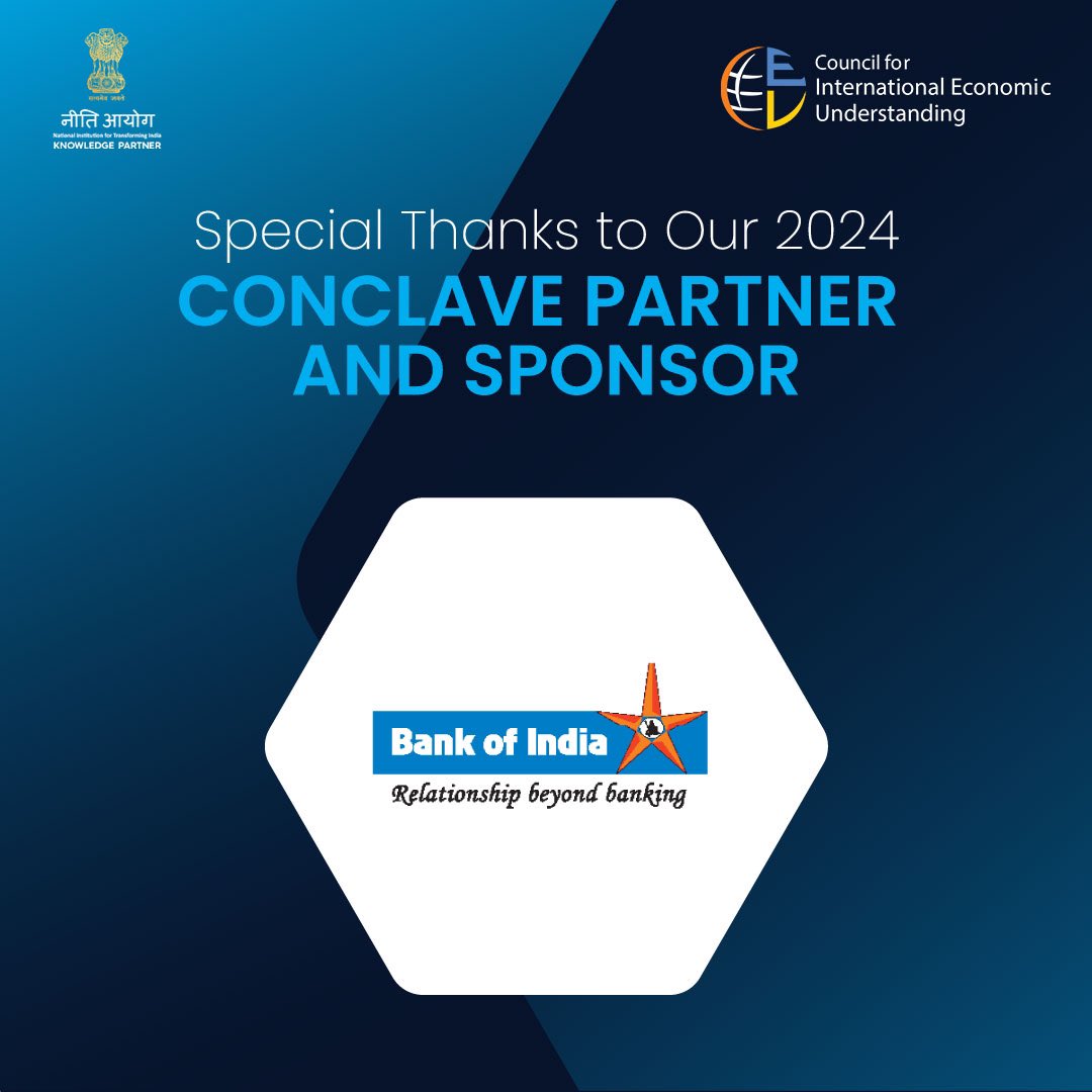 cieu_official's tweet photo. We extend our sincere appreciation to @BankofIndia_IN for their vital contribution to #IBC2024. The support has been instrumental in shaping a platform for enriching financial dialogues and setting the stage for an insightful event.
#IndiaBankingConclave https://t.co/7KYitGa4Zu