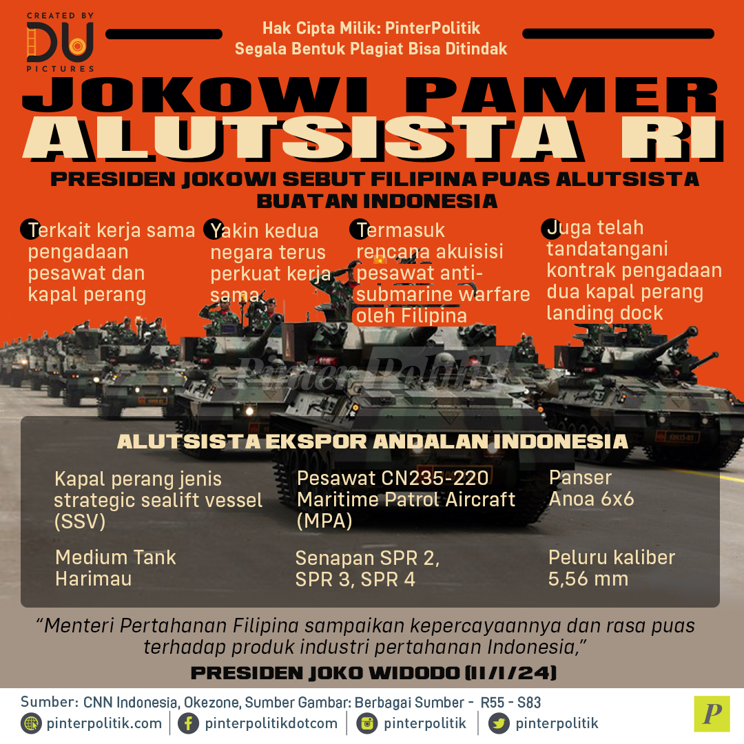 pinterpolitik's tweet photo. Local pride! 🇮🇩
#jokowi #filipina #alutsista #ptdi #ptpal #pindad #alutsistaindonesia #pinterpolitik #infografis #politikindonesia #beritapolitik https://t.co/vaUi9x3Fg7