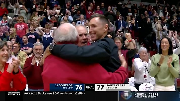 CaseyAPratt's tweet photo. Santa Clara knocks off Gonzaga for the first time in 13 years. https://t.co/P8jbPGkWSS