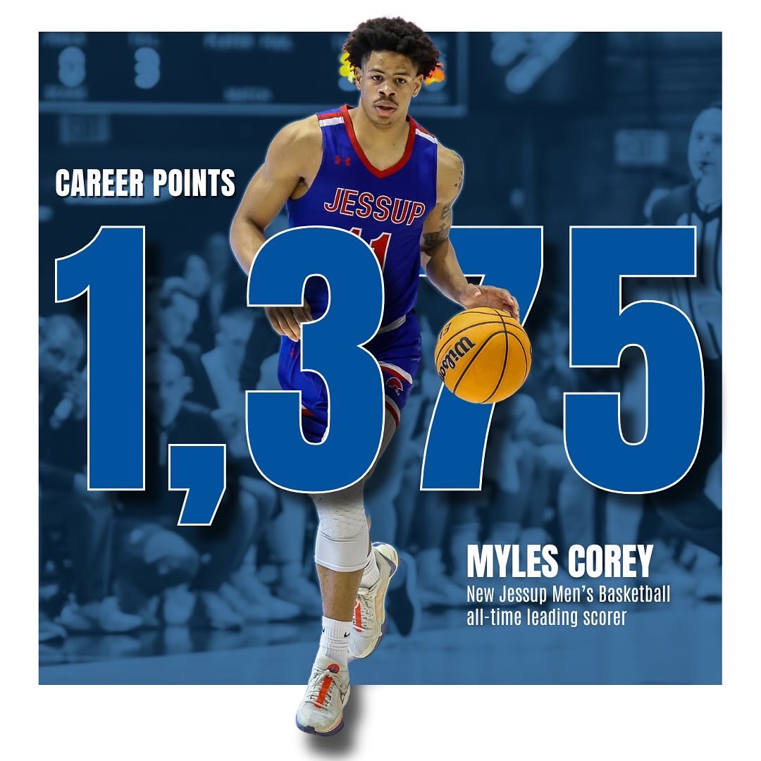 Jessup_MBB's tweet photo. There’s a new name at the top of the list, and he goes by Mylo

Congratulations to @myles_corey2 who has just become the all-time leading scorer in Jessup Men’s Basketball history! https://t.co/3jgwtXwn8j
