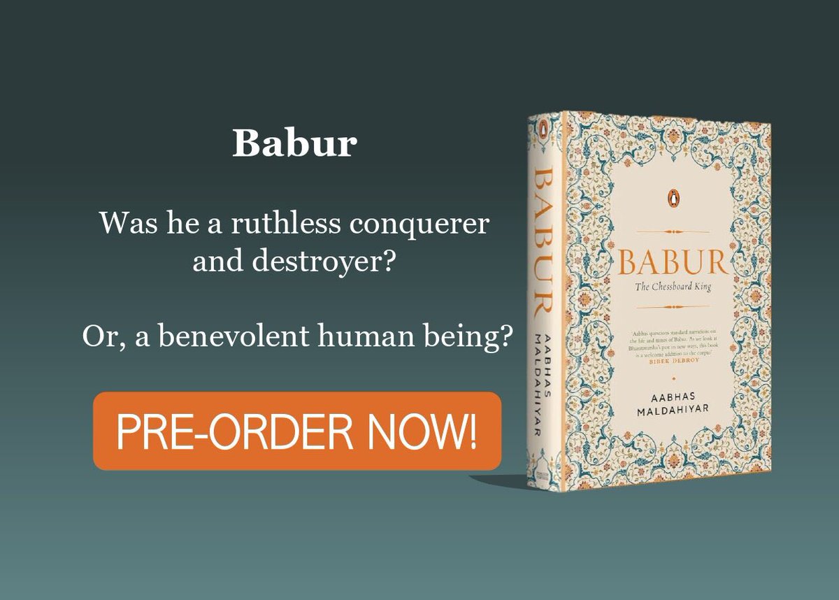 Aabhas24's tweet photo. Happy to announce the start of pre-order of my new book “Babur: The Chessboard King” published by @PenguinIndia 

Pre-order link https://t.co/sOLH2lAFEV
Its start of long series on Timurid (wrongly called Mughal)history using primary sources. Looking for your blessings &amp; support. https://t.co/cgY15HVepH