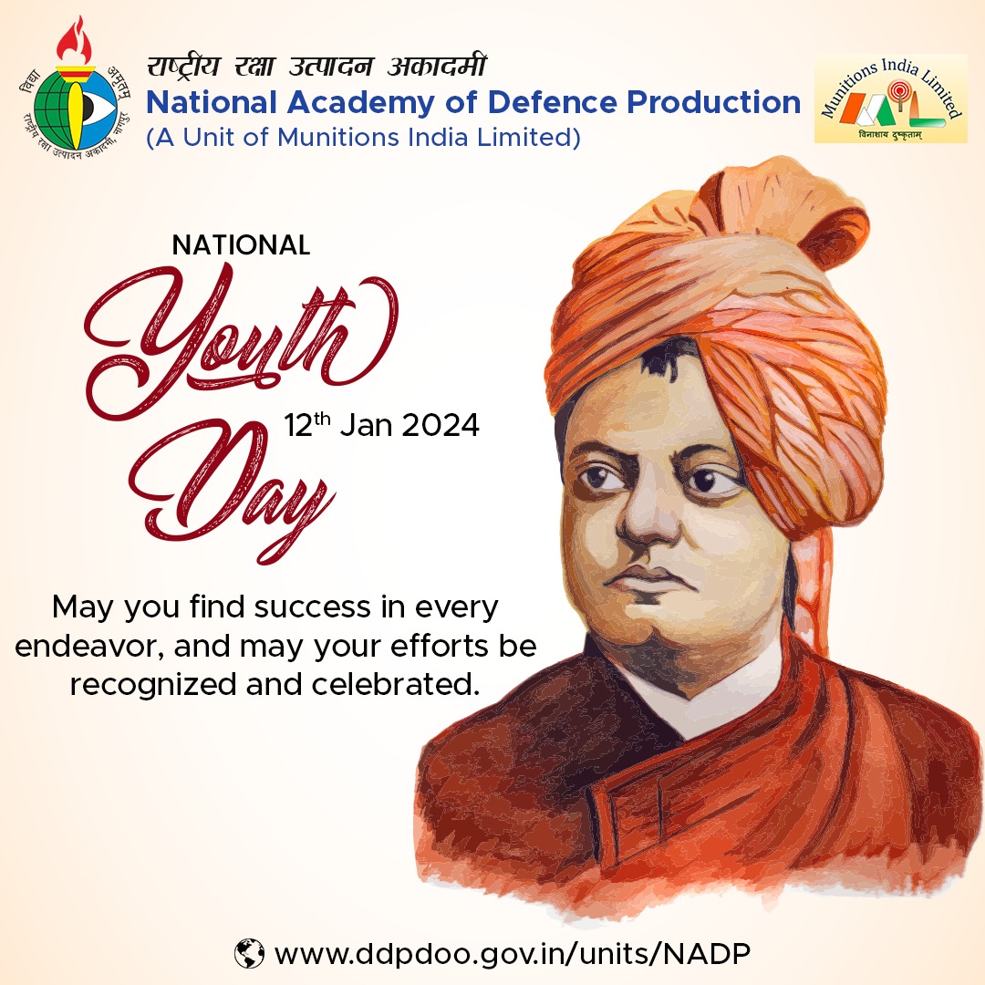 nadpnagpur's tweet photo. On this ✨ National Youth Day, let's remember the teachings of Swami Vivekananda and strive for excellence in every aspect of life.
🎉 Embrace your passion, pursue your dreams, and let your spirit soar high.
#nadp #MIL #NADPMIL #nationalyouthday #swamivivekanandajayanti https://t.co/lErIWCwJt9