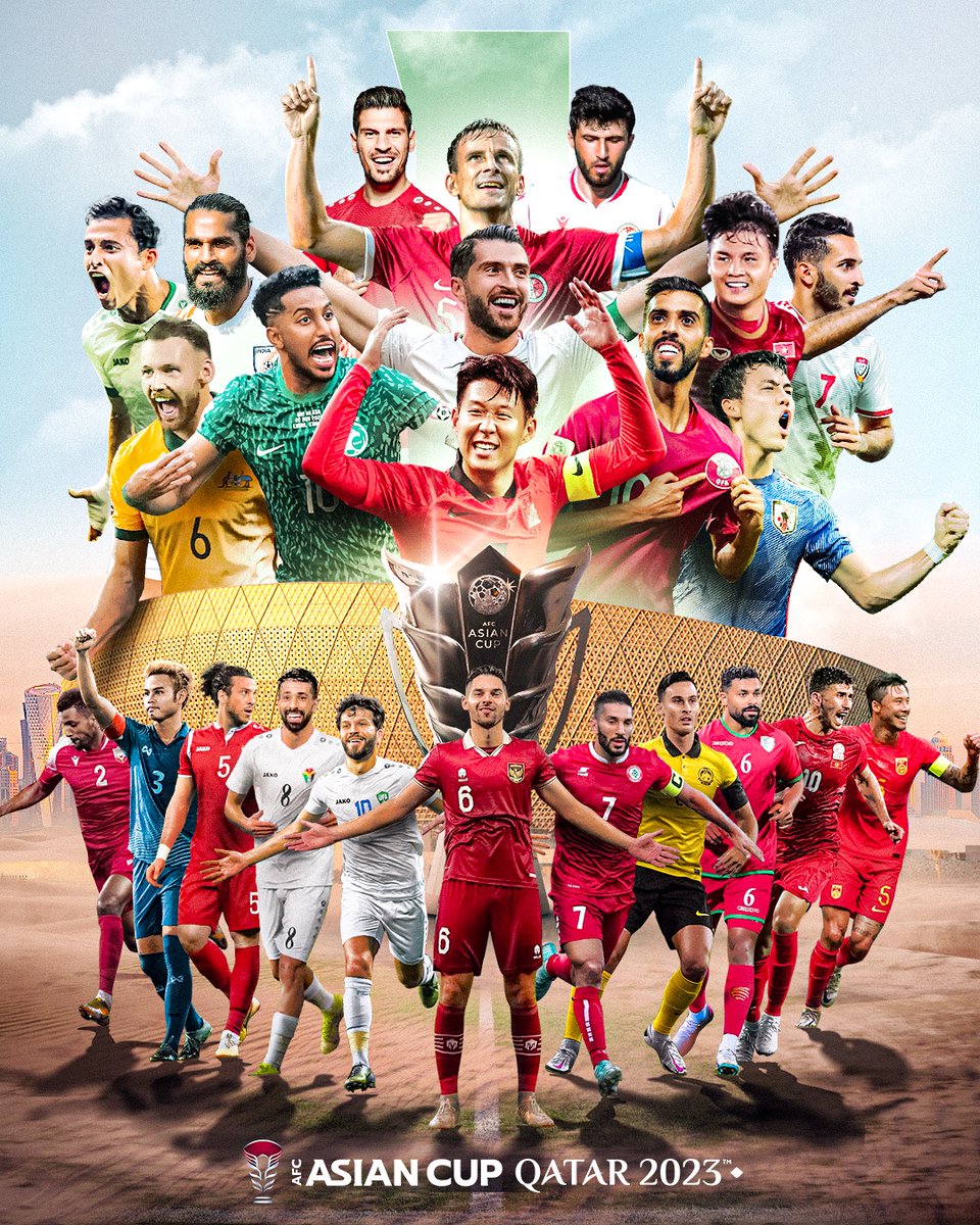 afcasiancup's tweet photo. 𝐇𝐄𝐑𝐄. 𝐖𝐄. 𝐆𝐎!

5️⃣1️⃣ matches. 2️⃣4️⃣ nations. 1️⃣ ultimate crown.

The quest towards etching their names in history begins today! 💪

#AsianCup2023 | #HayyaAsia https://t.co/sEw5O65GvG