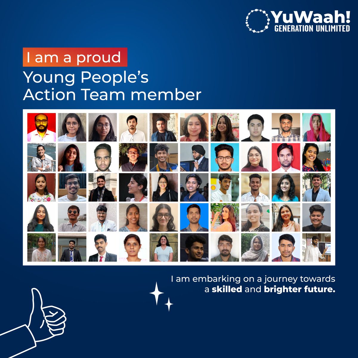 Thrilled to join YPAT 2024 at @YuWaahIndia  @UNICEFIndia !

 🌟 This year, I aspire to ignite change, amplify voices, and foster positive impact with fellow youth. Let's shape a brighter future together! 💪🏼 #YPAT2024 #ImpactWithYouth #NationalYouthDay