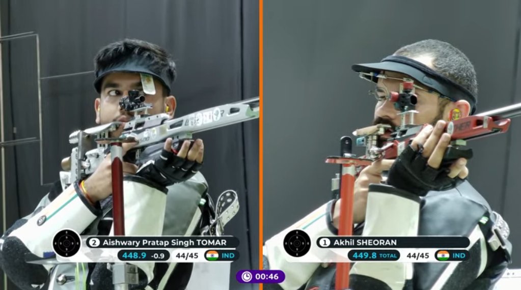 Shuvo10976159's tweet photo. Double deligt for team 🇮🇳 as Indian shooters confirm finishes on 1 & 2 places in 50M RIFLE 3 POSITIONS MEN category at ASIA OLYMPIC QUALIFICATION RIFLE / PISTOL. #Sooting https://t.co/ISGv8NZoxM