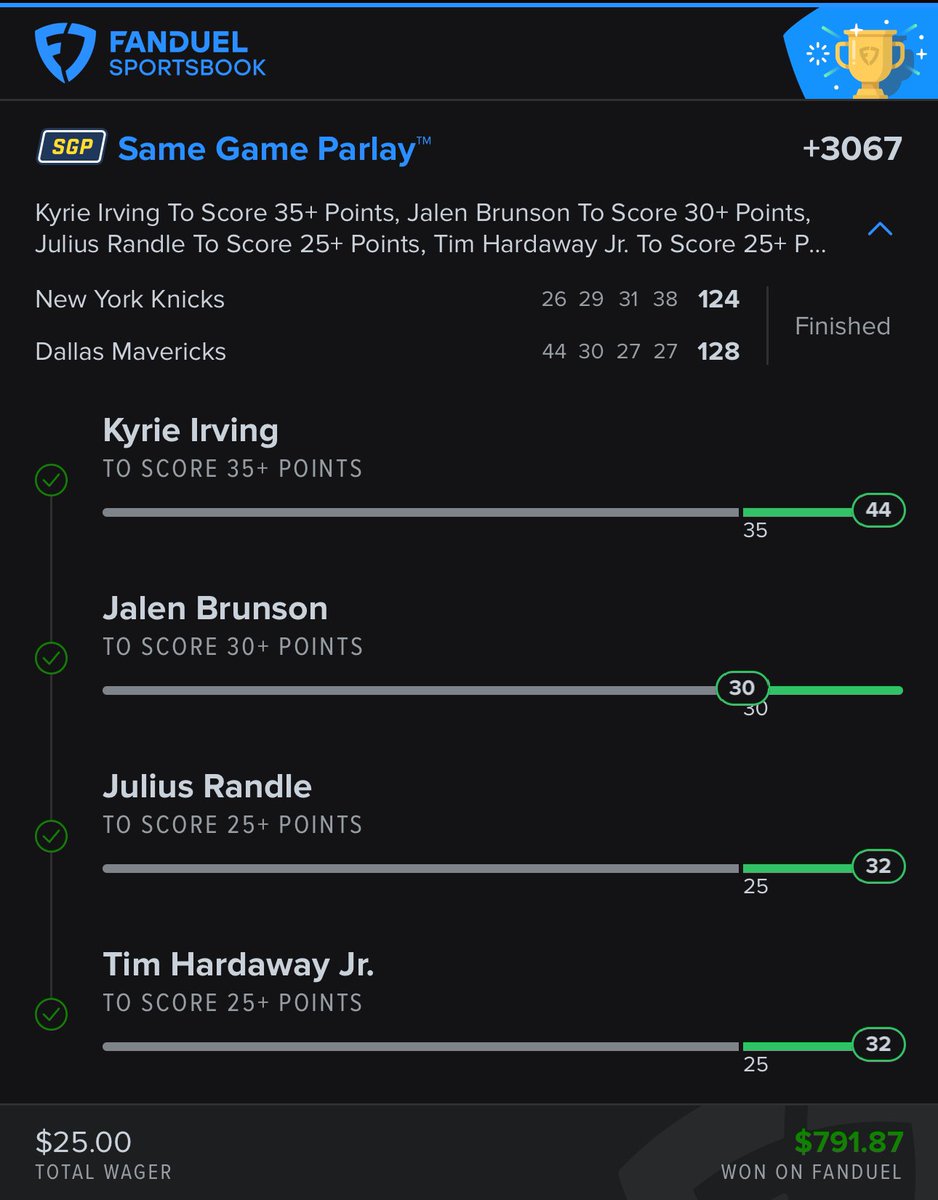 acepicks_'s tweet photo. Took a break from gambling but we coming back 2024 team is heating up #GamblingsTwitter #GamblingCommunity #fanduel #sportsbettingtwitter #knicks #Mavericks https://t.co/fr2YsEFzKK