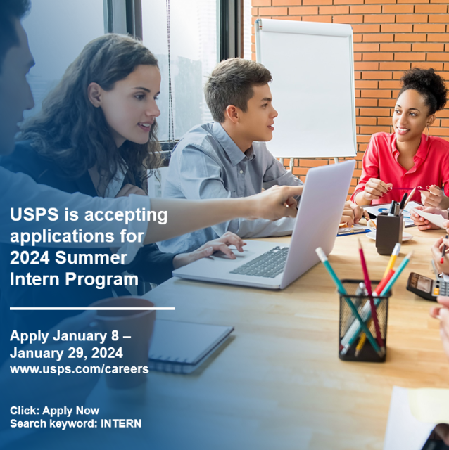 lpamanian's tweet photo. https://t.co/x0F6UpY2RT. Click: Apply Now. Search keyword: INTERN #recruiting #internship #summerinternprogram #learnandgrow #careergrowth #students #graduate #undergraduate #Summer2024 #applynow #USPS #USPSEmployee https://t.co/OlMiw9FRI4
