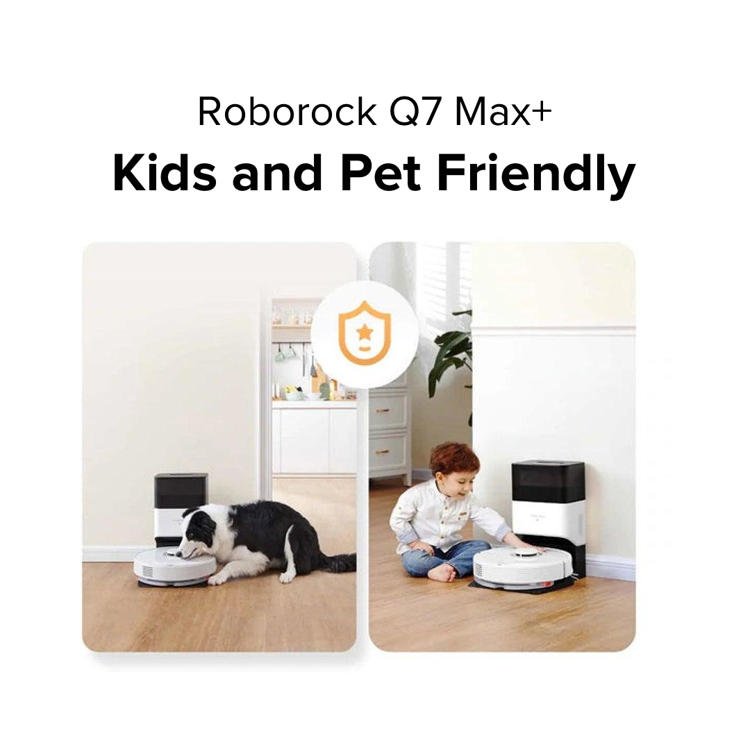 Protect your little ones and furry friends from any potential accidents! 

Keep their curious hands and clumsy paws away from the buttons with Roborock Q7 Max's Child Lock - a safety measure that will ensure your peace of mind.

Purchase one today. #mop #vacuum #childlock #clean