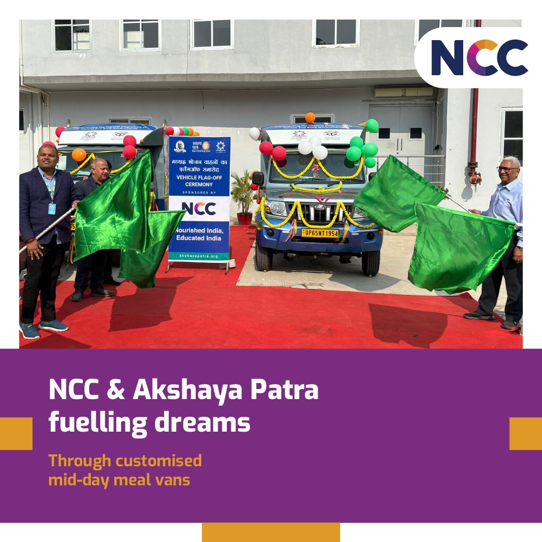 ncc_limited's tweet photo. #NCCLimited &amp; #AkshayaPatra roll into #Varanasi &amp; #Hyderabad with #mobilekitchens delivering more than meals, they're fuelling potential! Fuelling young minds &amp; and futures, one nutritious bite at a time.

#NCCIndia #Impact #Projects #CSRActivities #CommunitySupport #ZeroHunger https://t.co/pBdORaDY9e