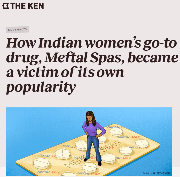 The Indian Government recently issued a safety alert on one of the safest anti-inflammatory drugs, mefenamic acid based on one of the rarest side-effects, virtually unrecorded by Indian pharmacovigilance.

In this brilliant article, <a href="/verma_shivani12/">Shivani Verma</a> reports for <a href="/TheKenWeb/">The Ken</a> on why