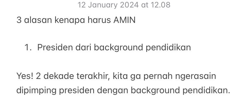 Gue mau buat video 3 alasan terkuat kenapa pilih AMIN. Please nanti sebar ke semua orang terdekat agar matanya bisa kebuka semua. Ini kisi-kisinya👀