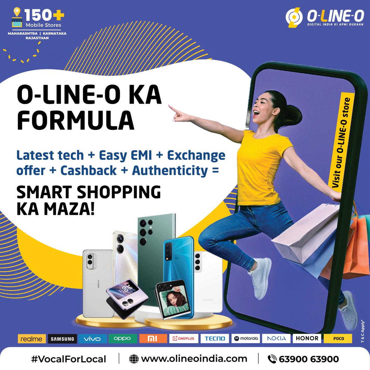 OLineOIndia's tweet photo. O-LINE-O Ka Formula janne k liye !!
Hamare najdik ke O-LINE-O store par aaiye aur explore karo mobiles aur tech ke naye naye collections!
Aur jankari ke liye, call ki jiye 63900 63900.
#discountalert #discountdeal #discountoffers #instantdiscount #instantcashback #cashbackday #financeoffer