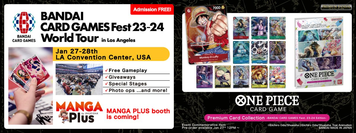 2/2)[BANDAI CARD GAMES Fest 23-24 in L.A.] There's even commemorative items  like "ONE PIECE CARD GAME Premium Card Collection -BANDAI CARD GAMES Fest  23-24 Edition-" you can order on PBUSA! Orders open