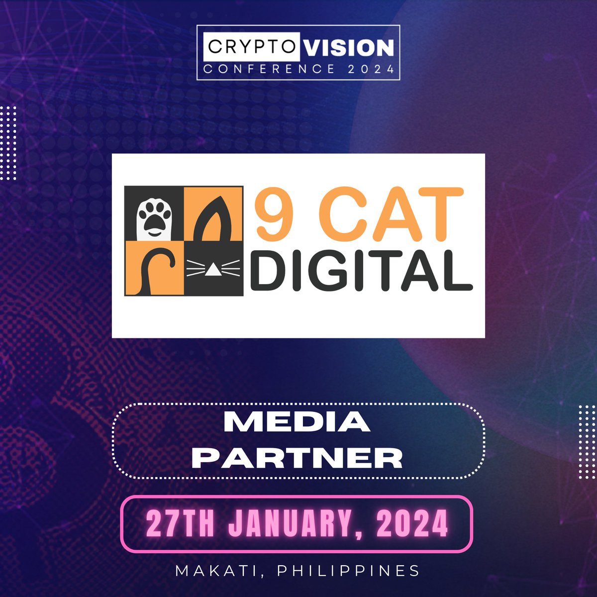 museigen_io's tweet photo. Excited for #CVCPH2024's partnership with @9catDigital!
A leader in web3, smart contracts, and NFTs, they're set to illuminate our Makati event on Jan 27.
Join us to witness a new era of crypto and blockchain.
Book now at https://t.co/ECj5Uf6sKf!
#CryptoVisionPH #CVCPH2024 https://t.co/IiGMfLrIzf